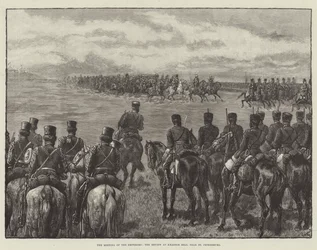 O Encontro dos Imperadores, a Revista em Krasnoe Selo, perto de São Petersburgo